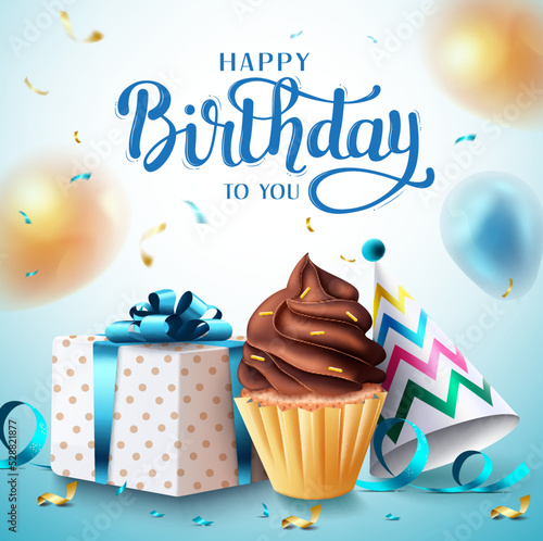 Canvas Print Birthday surprise vector concept design