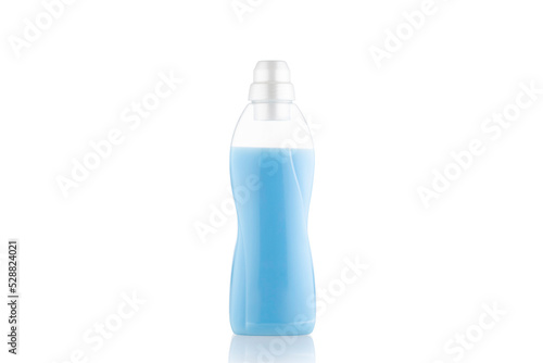 Fabric softener in bottle isolated on white background.