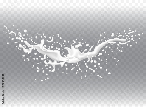 White liquid on transparent background.