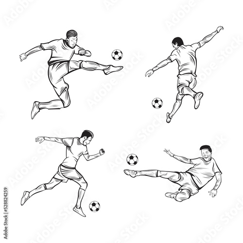 set of football logo vector design silhouette