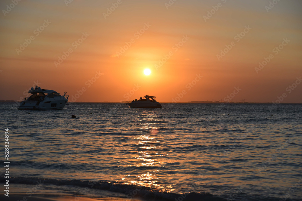 boat in the sunset