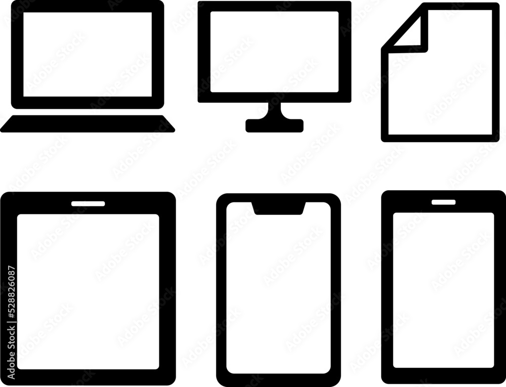PCスマホのアイコン・モックアップセット PCスマホのアイコン・モックアップセット