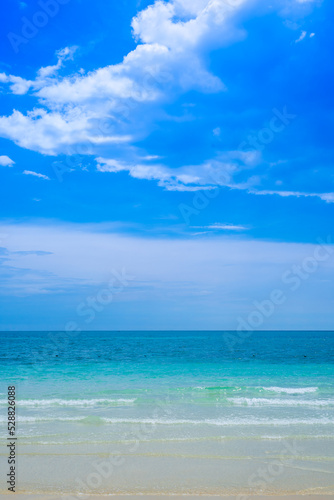 clear sea and blue sky at Nang Ram Beach and Nang Rong Beach, Sattahip, Chonburi, Thailand