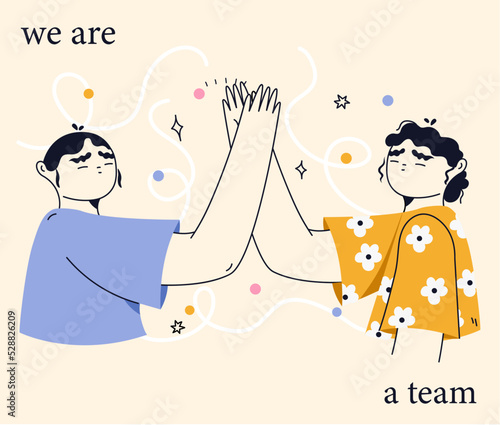 We are a team. Business teamwork success concept., modern vector illustration of people.