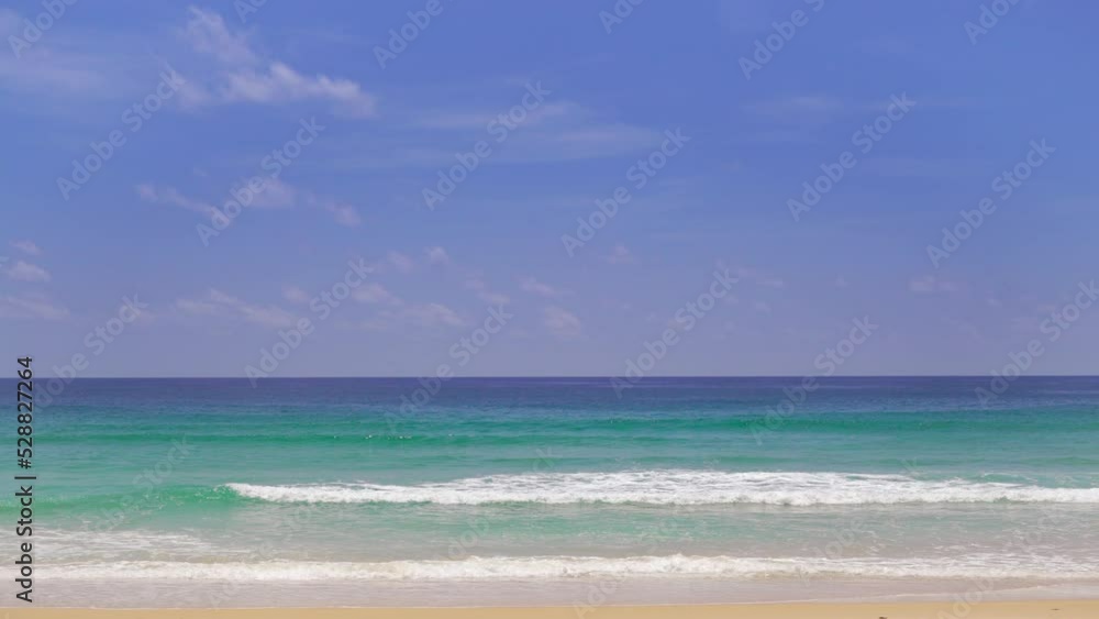 Phuket beach sea, View of beach sea on sun light in the summer. At Karon Beach, Phuket, Thailand. 4K UHD, Video Clip. ProRes HQ 4:2:2 Phuket beach sea, View of beach sea on sun light in the summer. At Karon Beach, Phuket, Thailand. 4K UHD, Video Clip. ProRes HQ 4:2:2
