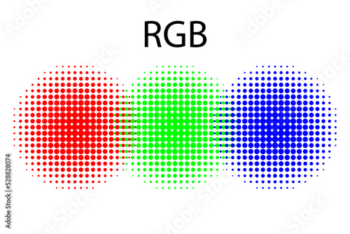 Rgb circles. Gradient color. Vector illustration. stock image.