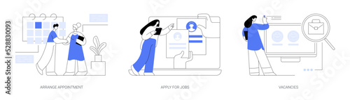 HR service abstract concept vector illustrations.
