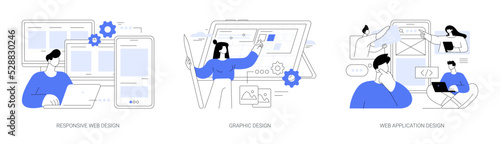 Graphic designer service abstract concept vector illustrations.