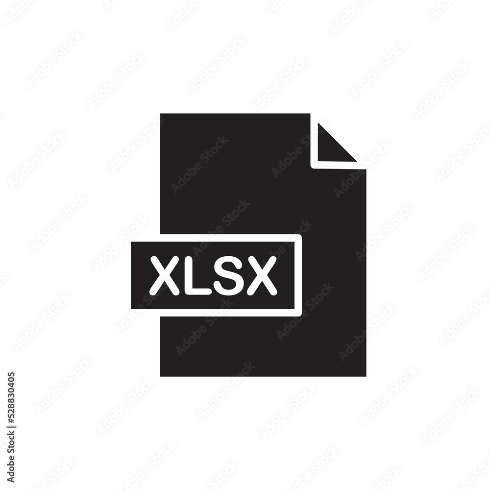 Xlsx format document icon design. Xlsx concept vector icon isolated on white background. Xlsx format document icon design. Xlsx concept vector icon isolated on white background.