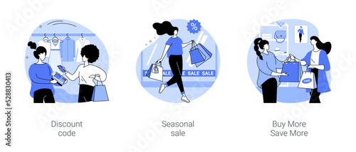 Sales and discounts isolated cartoon vector illustrations se