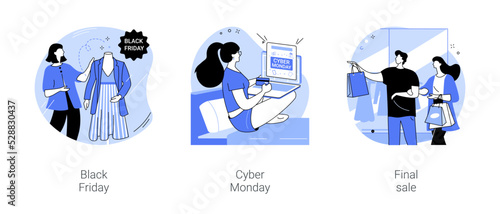 Annual promotions isolated cartoon vector illustrations se