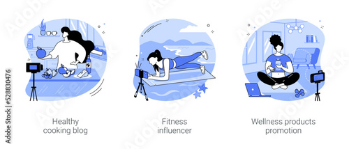 Wellness blog isolated cartoon vector illustrations se