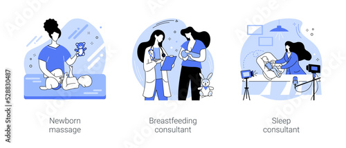 Newborn care service isolated cartoon vector illustrations se