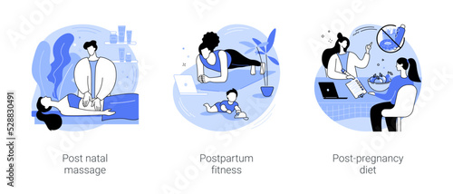 Post-pregnancy service isolated cartoon vector illustrations se