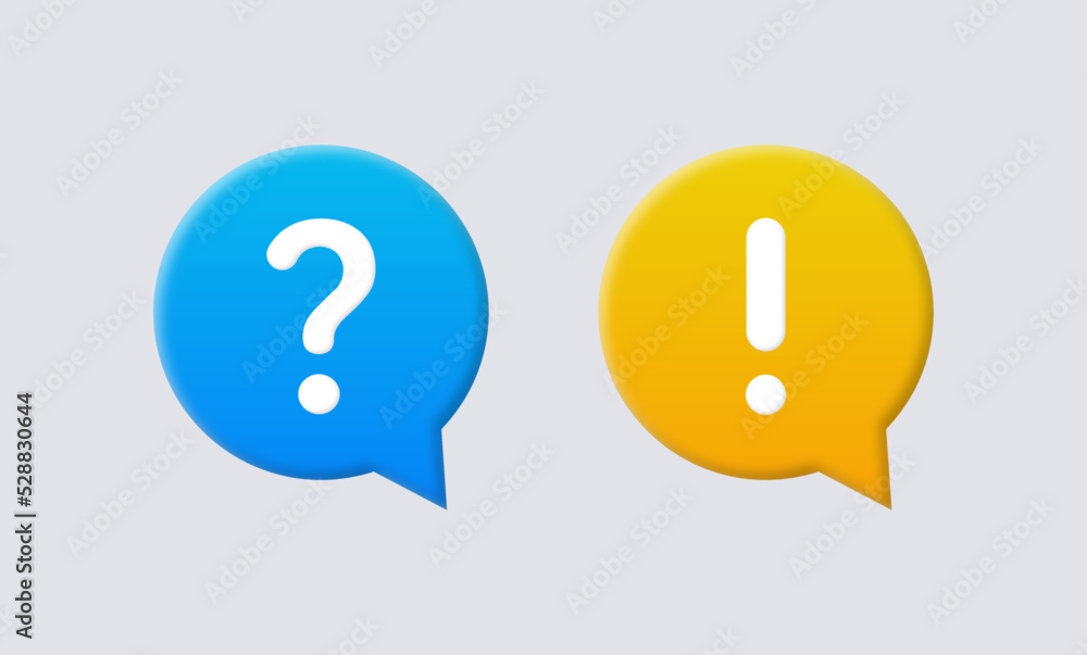 question mark exclamation mark icon in 3d speech bubble. ask question and information icon, warning notification sign and faq sign dialogue bubbles icon, support, ask, info, icon question mark exclamation mark icon in 3d speech bubble. ask question and information icon, warning notification sign and faq sign dialogue bubbles icon, support, ask, info, icon