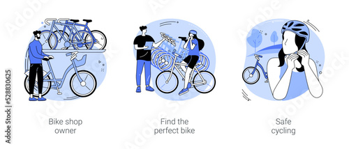 Bike rental isolated cartoon vector illustrations se