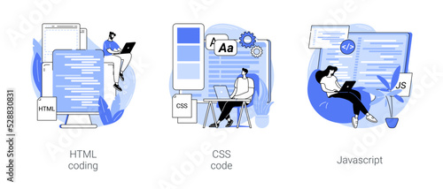 Front end development isolated cartoon vector illustrations se
