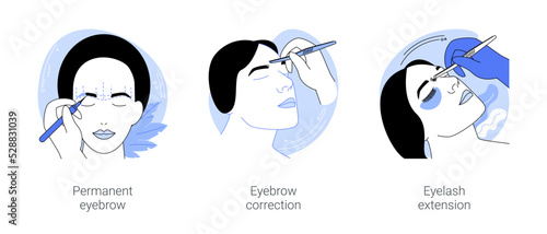 Eyebrow salon isolated cartoon vector illustrations se