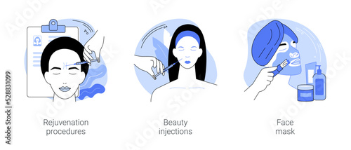 Skin treatment isolated cartoon vector illustrations se