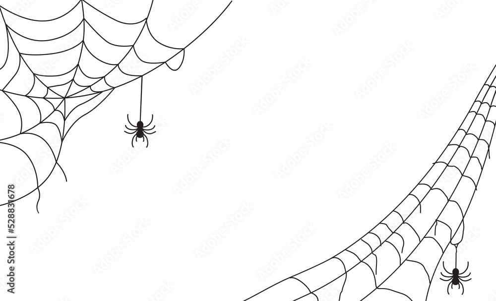 spider and web background for halloween design - obrazy, fototapety, plakaty 