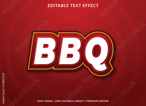 bbq editable text effect template use for business brand and logo