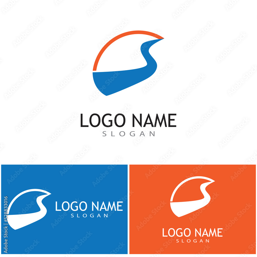 River vector icon illustration logo design River vector icon illustration logo design