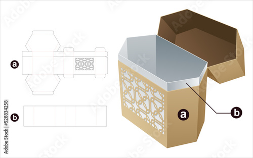 packaging box die cut template and 3D mockup