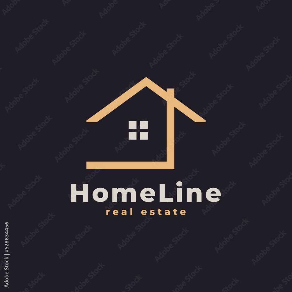 House Logo. Gold House Symbol Geometric Linear Style. Usable for Real Estate, Construction, Architecture and Building Logos House Logo. Gold House Symbol Geometric Linear Style. Usable for Real Estate, Construction, Architecture and Building Logos