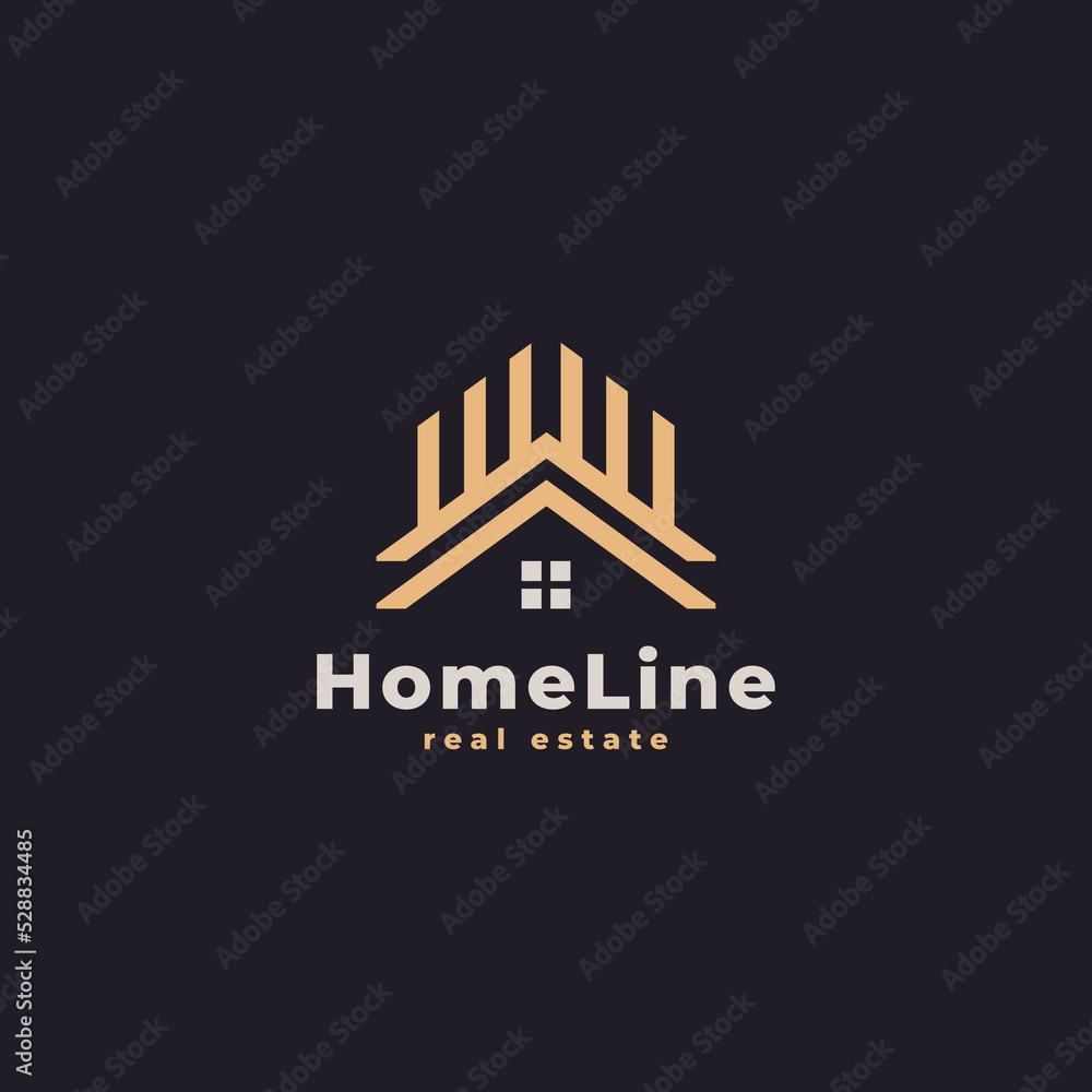 House Logo. Gold House Symbol Geometric Linear Style. Usable for Real Estate, Construction, Architecture and Building Logos House Logo. Gold House Symbol Geometric Linear Style. Usable for Real Estate, Construction, Architecture and Building Logos