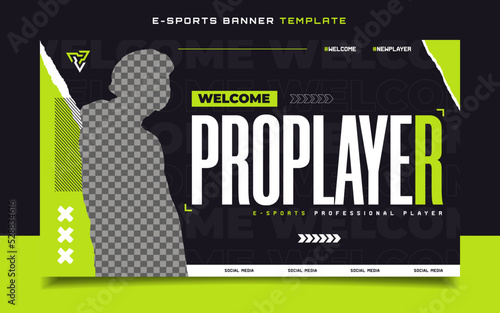 Welcome New Player E-sports Gaming Banner Template for Social Media Post