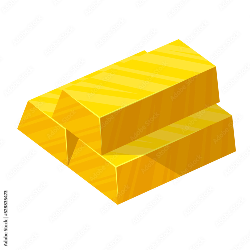 gold bars flat vector illustration isolated on white background Stock ...