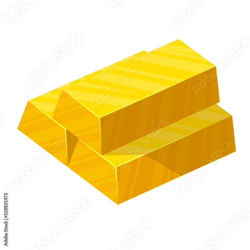 gold bars flat vector illustration isolated on white background