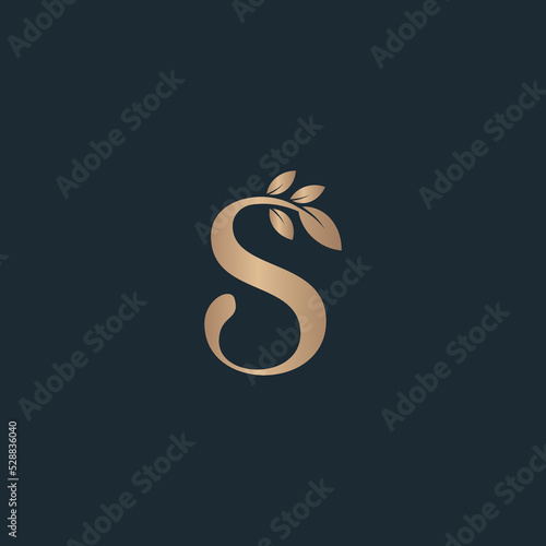 beauty letter logo S leaf luxury logo cosmetic
