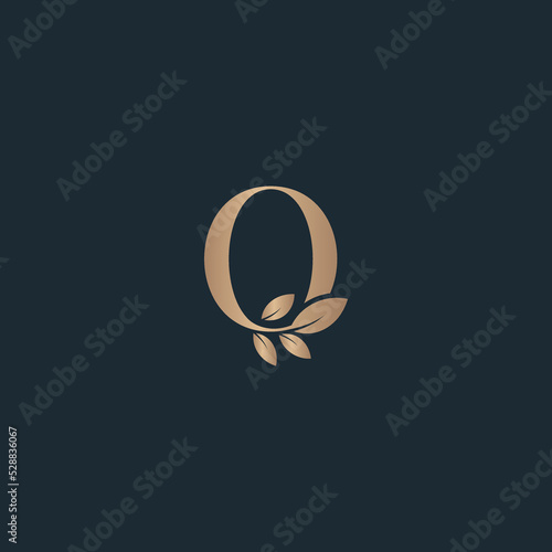 beauty letter logo O leaf luxury logo cosmetic