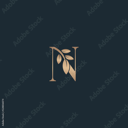 beauty letter logo n leaf luxury logo cosmetic