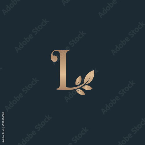 beauty letter logo l leaf luxury logo cosmetic