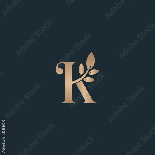 beauty letter logo k leaf luxury logo cosmetic