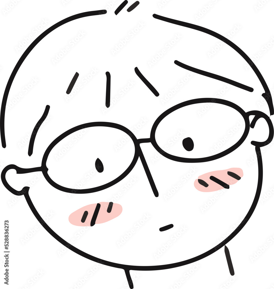 face Kawai Cute character line art outline girl and boy illustration face Kawai Cute character line art outline girl and boy illustration