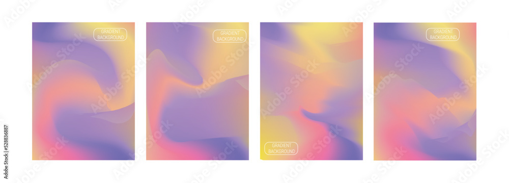 Colorful gradient collection background. Soft Color trendy, Modern screen vector, Nature backdrop. illustration for graphic design, banner, poster, mobile app, dynamic cover, blurred Abstract bright