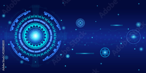 Abstract futuristic blue color background, Vector Illustration, High tech digital Concept Background