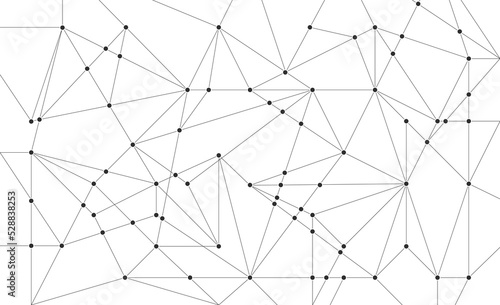 Abstract polygon structure connect lines and dots background template. Network technology linked global system graphic vector. 