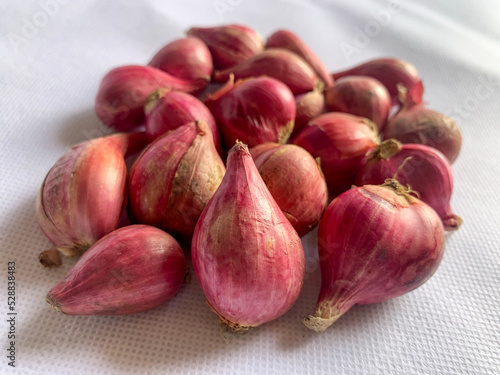 Red onion on a white background. a versatile food ingredient used in many recipes