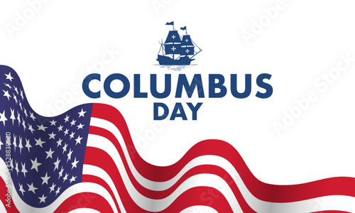 columbus Day Background Design. Banner, Poster, Greeting Card. Vector Illustration.