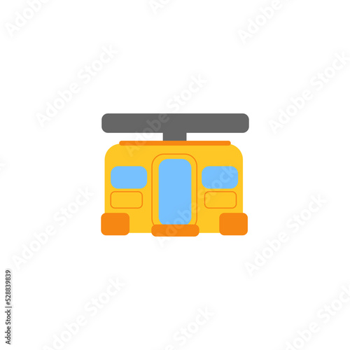 aerial tramway transportation vehicle vector illustration