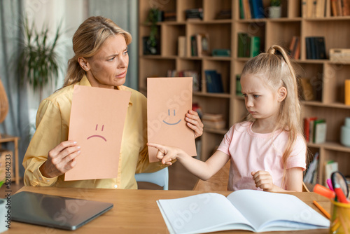 Obraz na plátně Child development, emotional intelligence for kids concept