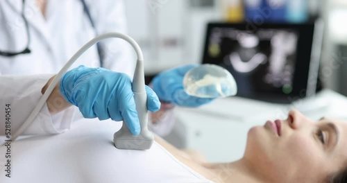 Predictive ultrasound mammography done gynecologist on a modern machine