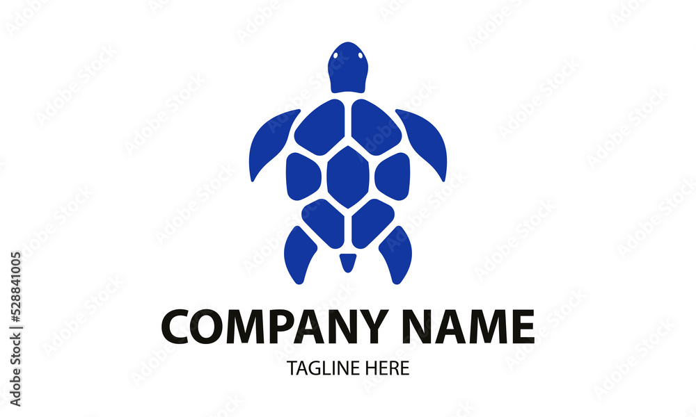 Fototapeta premium Blue Color Simple Animal Tortoise Logo Design