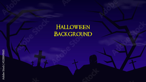 Halloween themes background with creep cemetery in back for event, website, poster, and more