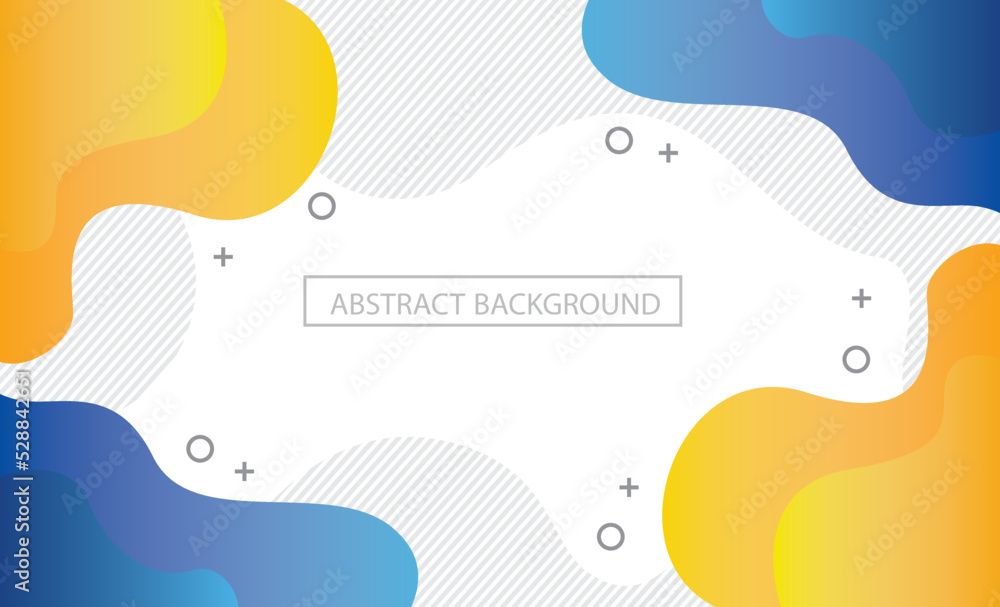 abstract liquid background banner blue and yellow