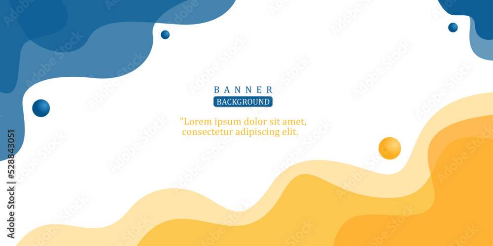 Obraz premium banner background with waves blue and yellow space for text
